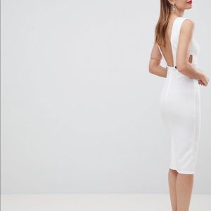ASOS button back plunge midi dress